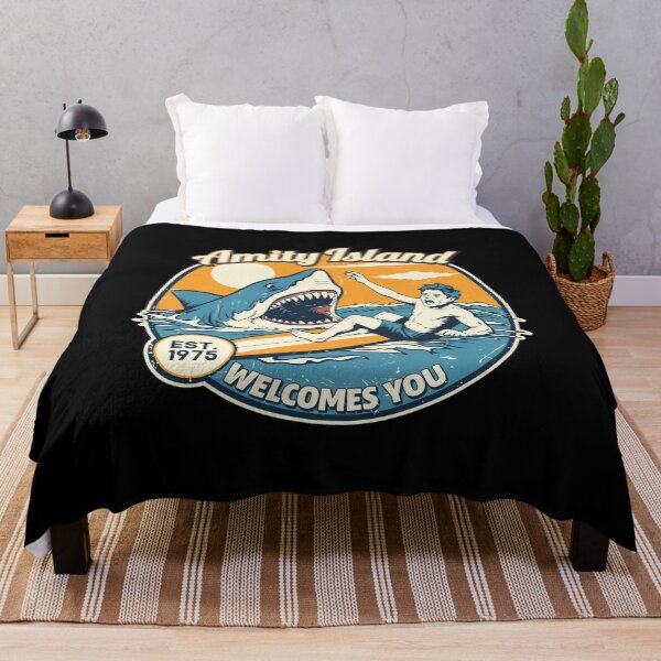 Item preview, Amity Island Welcomes You Retro Shark Design designed and sold by Arelyurray.