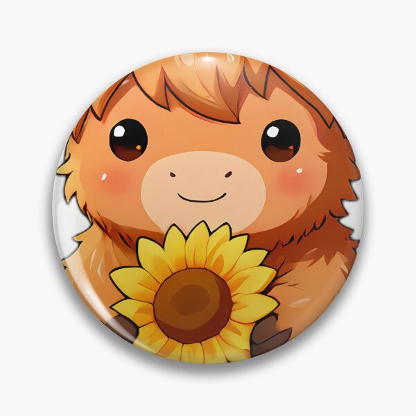 Item preview, Cute Baby Highland Cow Hugging Autumn Sunflower designed and sold by pumsquare.