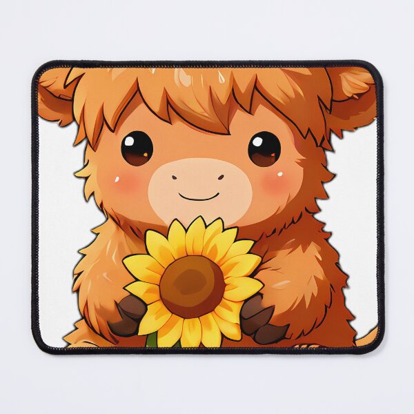 Item preview, Cute Baby Highland Cow Hugging Autumn Sunflower designed and sold by pumsquare.