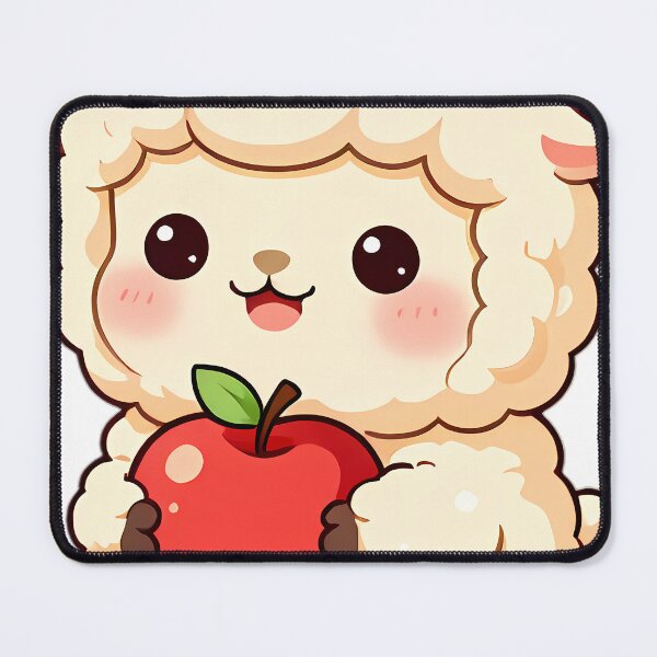 Item preview, Cute Baby Alpaca Hugging Ripe Red Apple designed and sold by pumsquare.