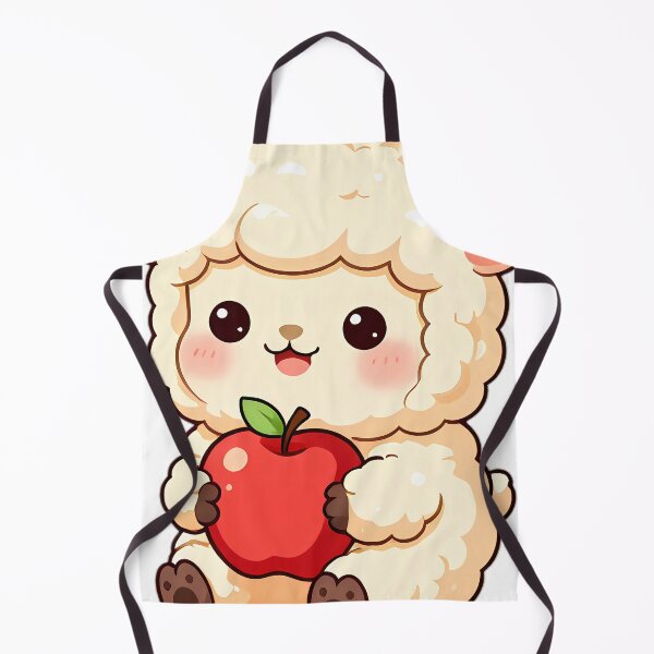 Item preview, Cute Baby Alpaca Hugging Ripe Red Apple designed and sold by pumsquare.
