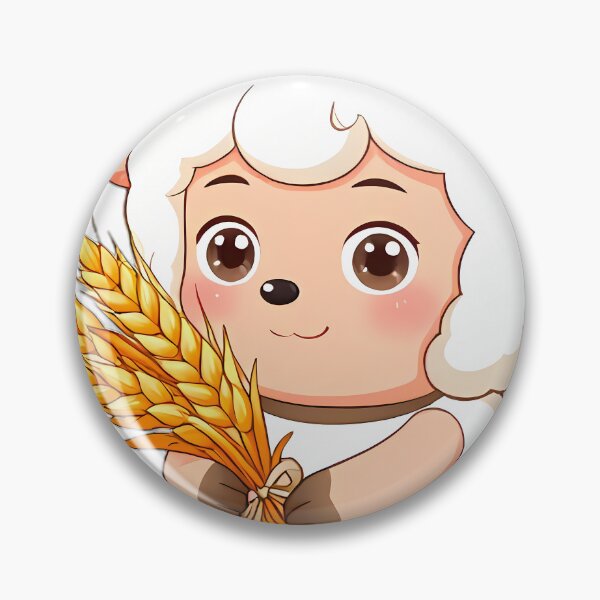Item preview, Cute Fluffy Baby Lamb with Golden Wheat Sheaf designed and sold by pumsquare.