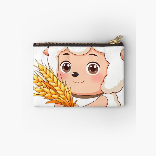 Item preview, Cute Fluffy Baby Lamb with Golden Wheat Sheaf designed and sold by pumsquare.