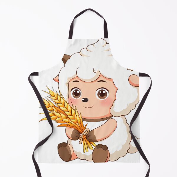 Item preview, Cute Fluffy Baby Lamb with Golden Wheat Sheaf designed and sold by pumsquare.