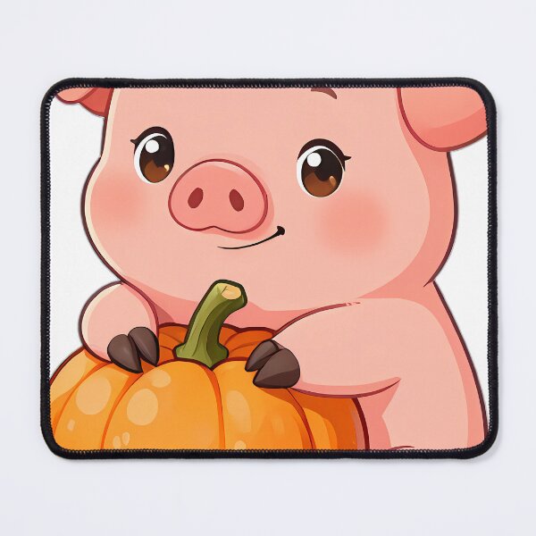 Item preview, Cute Chubby Piglet Hugging Autumn Pumpkin designed and sold by pumsquare.