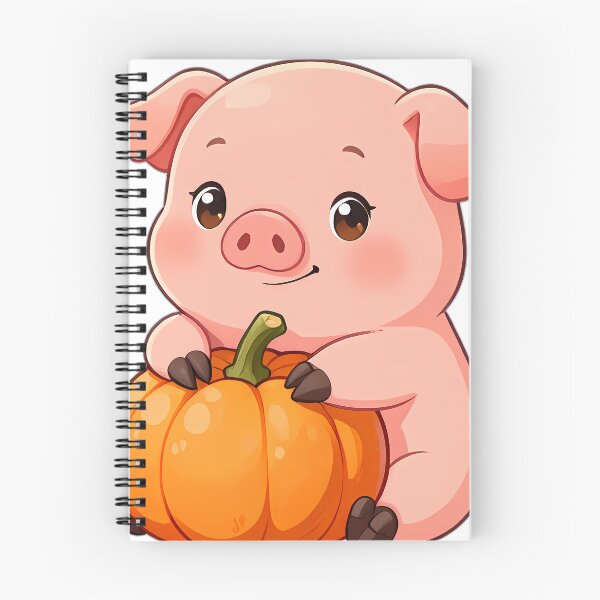 Item preview, Cute Chubby Piglet Hugging Autumn Pumpkin designed and sold by pumsquare.