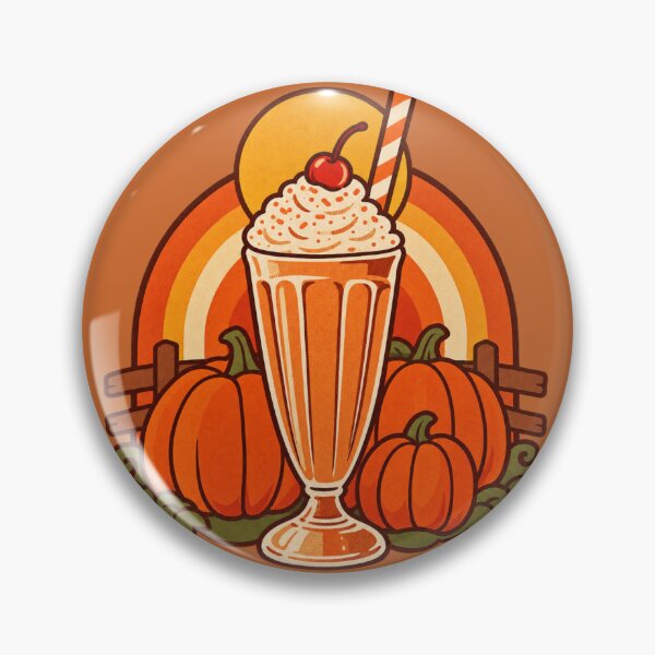 Item preview, Retro 1970s Pumpkin Patch Milkshake Art – Groovy Vintage Halloween Print designed and sold by MagicMakerPh.
