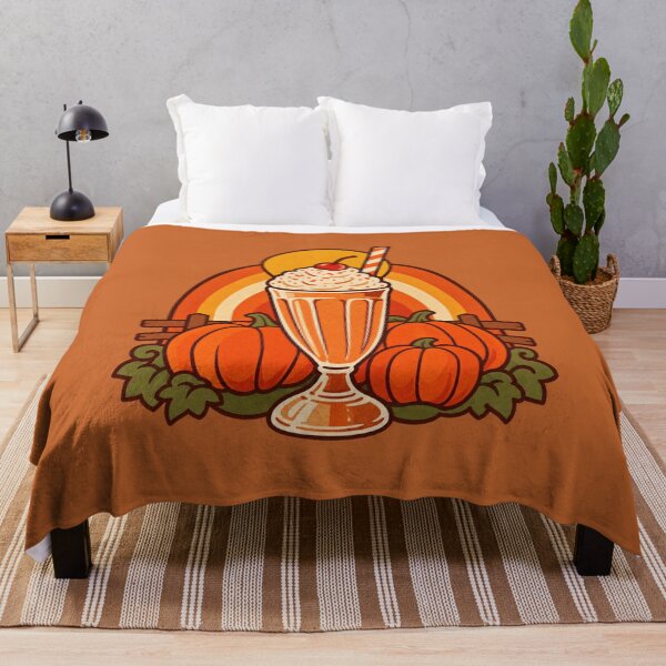 Item preview, Retro 1970s Pumpkin Patch Milkshake Art – Groovy Vintage Halloween Print designed and sold by MagicMakerPh.