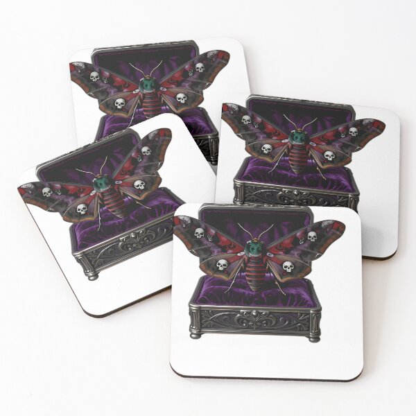 Item preview, Gothic Hawkmoth Velvet Coffin designed and sold by IllumeInk.