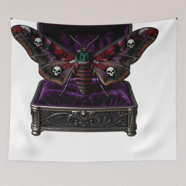 Item preview, Gothic Hawkmoth Velvet Coffin designed and sold by IllumeInk.