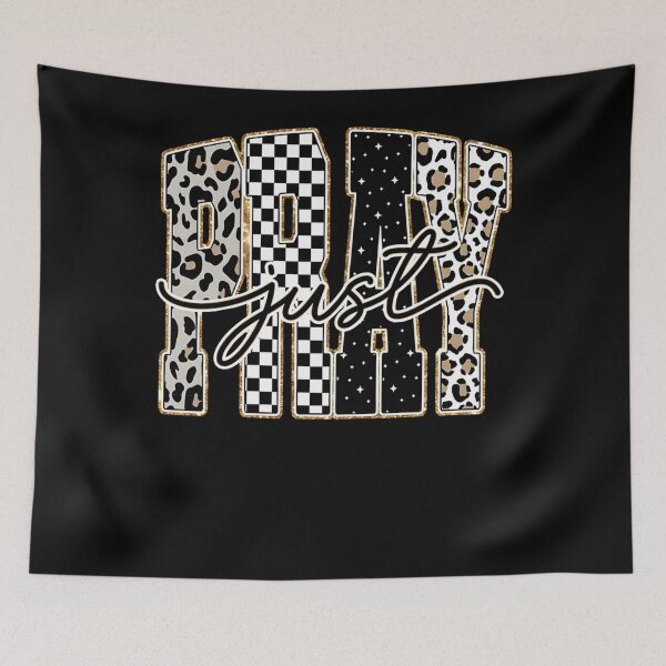Item preview, Just Pray Leopard Checkered Retro Christian Jesus Women Men designed and sold by PeggyGilligan.