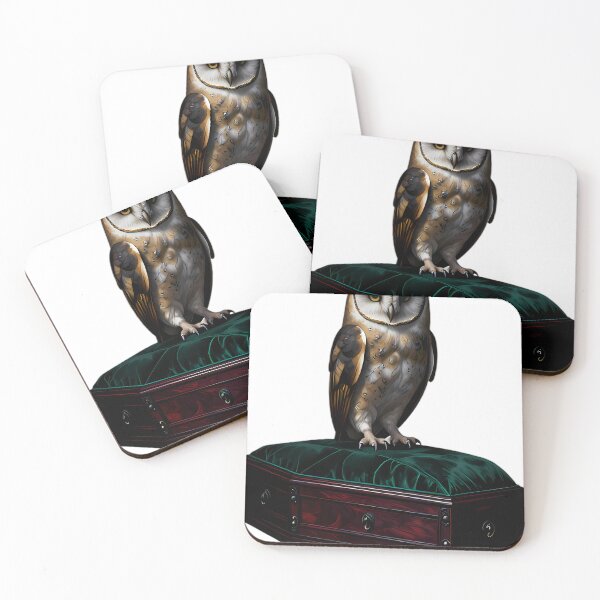 Item preview, Gothic Barn Owl Antique Coffin designed and sold by IllumeInk.