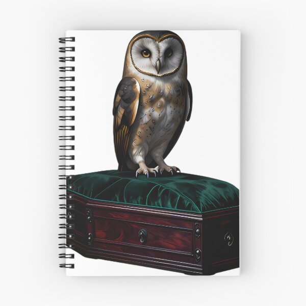 Item preview, Gothic Barn Owl Antique Coffin designed and sold by IllumeInk.