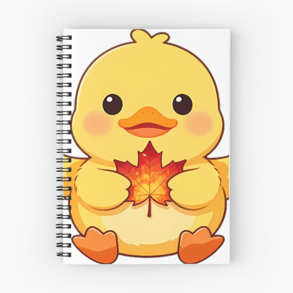 Item preview, Cute Yellow Barn Duckling with Autumn Maple Leaf designed and sold by pumsquare.