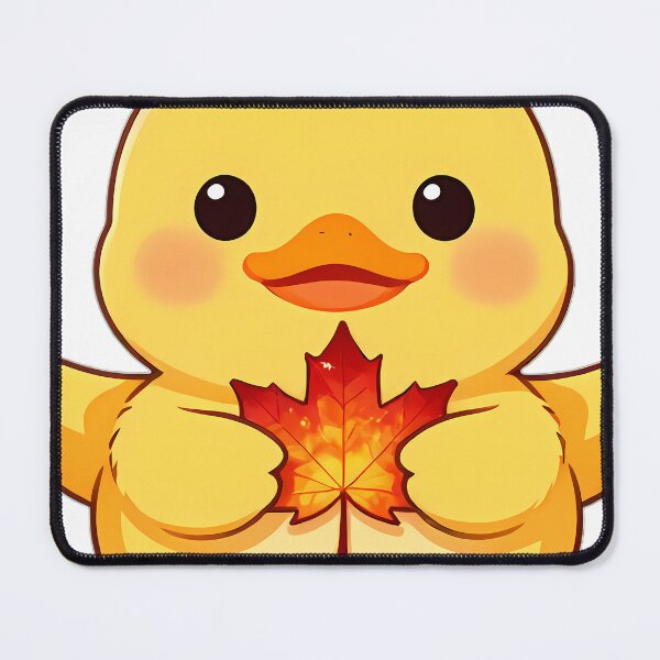 Item preview, Cute Yellow Barn Duckling with Autumn Maple Leaf designed and sold by pumsquare.