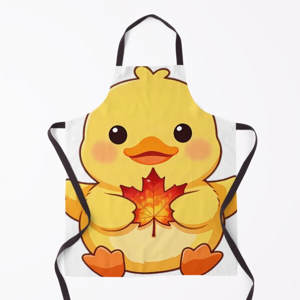 Item preview, Cute Yellow Barn Duckling with Autumn Maple Leaf designed and sold by pumsquare.