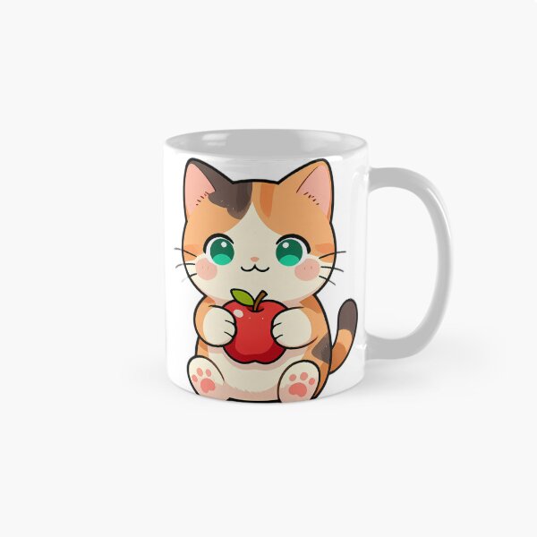 Item preview, Cute Calico Barn Kitten Hugging Red Apple designed and sold by pumsquare.