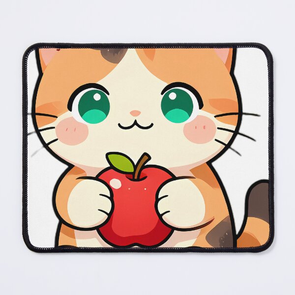 Item preview, Cute Calico Barn Kitten Hugging Red Apple designed and sold by pumsquare.