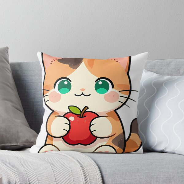 Item preview, Cute Calico Barn Kitten Hugging Red Apple designed and sold by pumsquare.