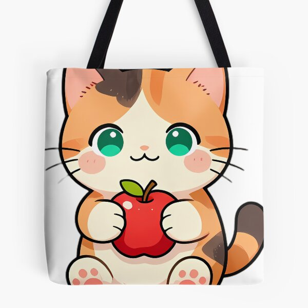 Item preview, Cute Calico Barn Kitten Hugging Red Apple designed and sold by pumsquare.
