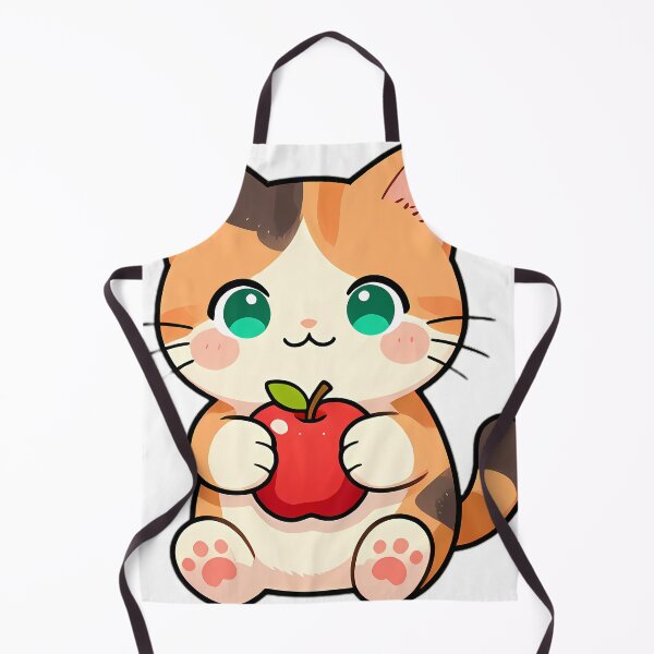 Item preview, Cute Calico Barn Kitten Hugging Red Apple designed and sold by pumsquare.