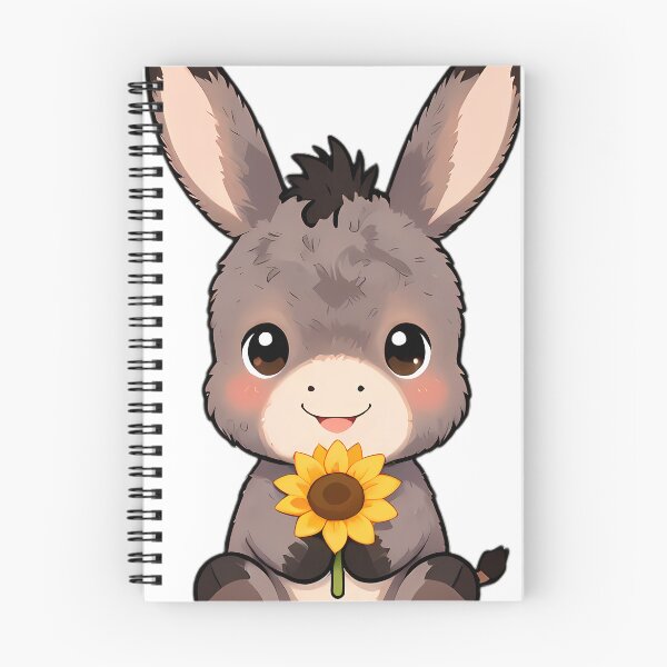 Item preview, Cute Baby Donkey with Golden Sunflower designed and sold by pumsquare.