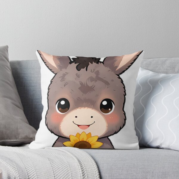 Item preview, Cute Baby Donkey with Golden Sunflower designed and sold by pumsquare.