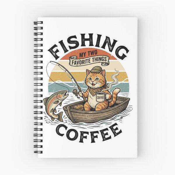 Item preview,  Fishing Cat Coffee – My Two Favorite Things Vintage Design designed and sold by TeeStyle.mr.