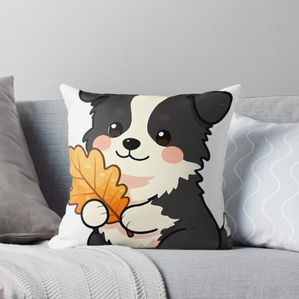 Item preview, Cute Border Collie Puppy with Golden Oak Leaf designed and sold by pumsquare.