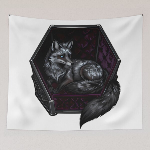 Item preview, Gothic Silver Fox Sapphire Coffin designed and sold by IllumeInk.