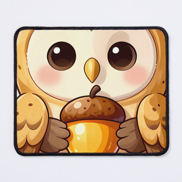 Item preview, Cute Barn Owl Chick with Golden Acorn designed and sold by pumsquare.