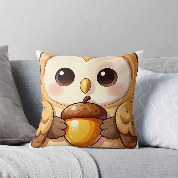 Item preview, Cute Barn Owl Chick with Golden Acorn designed and sold by pumsquare.