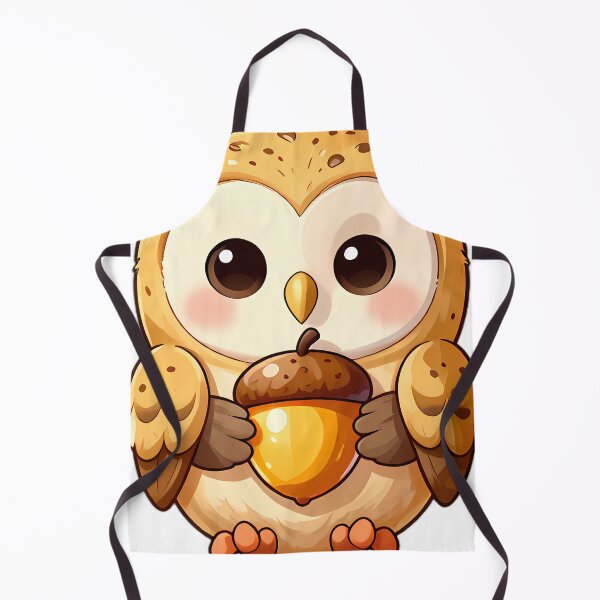 Item preview, Cute Barn Owl Chick with Golden Acorn designed and sold by pumsquare.