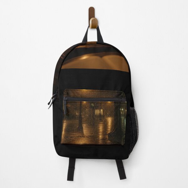Item preview, Rainy Cafe Window – Dark Academia Midnight Street Art designed and sold by LazyDayzCo.