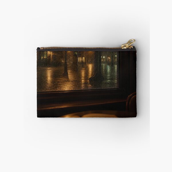 Item preview, Rainy Cafe Window – Dark Academia Midnight Street Art designed and sold by LazyDayzCo.