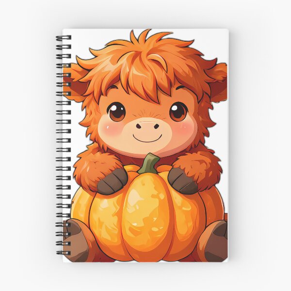 Item preview, Cute Baby Highland Cow with Plump Pumpkin designed and sold by pumsquare.