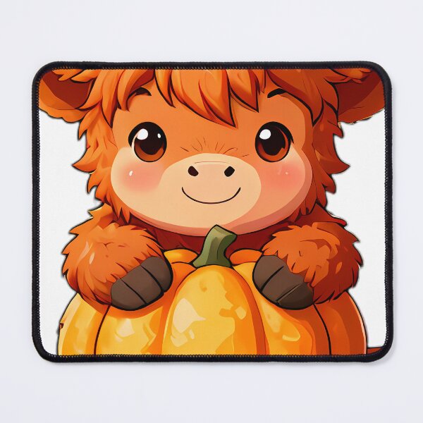 Item preview, Cute Baby Highland Cow with Plump Pumpkin designed and sold by pumsquare.