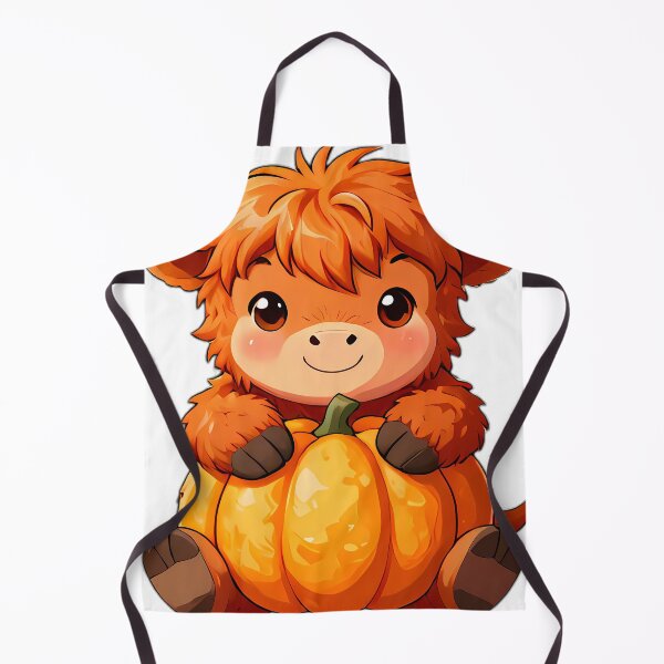 Item preview, Cute Baby Highland Cow with Plump Pumpkin designed and sold by pumsquare.