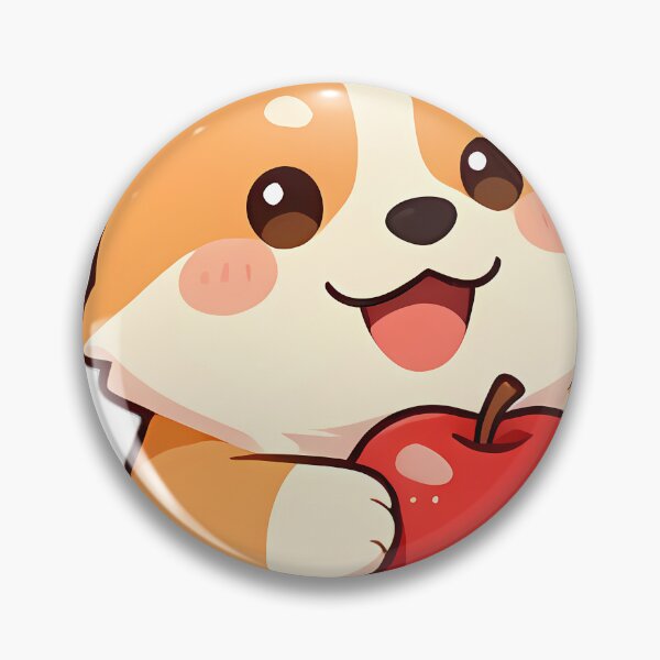 Item preview, Cute Pembroke Corgi Puppy with Red Orchard Apple designed and sold by pumsquare.
