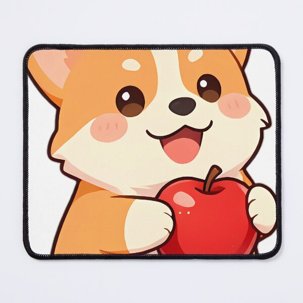 Item preview, Cute Pembroke Corgi Puppy with Red Orchard Apple designed and sold by pumsquare.