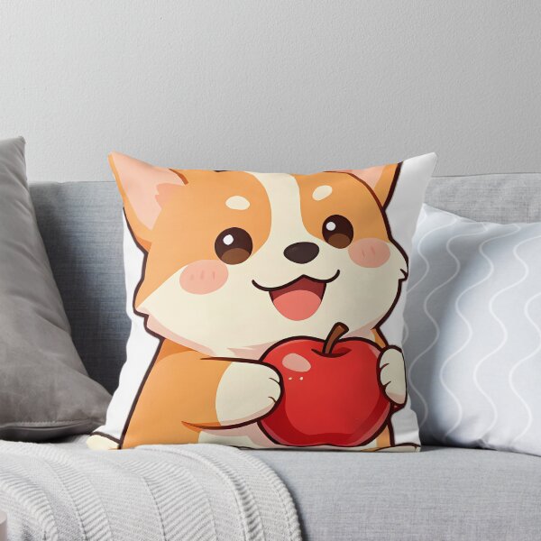 Item preview, Cute Pembroke Corgi Puppy with Red Orchard Apple designed and sold by pumsquare.