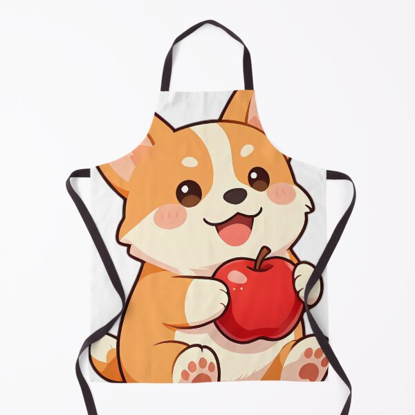 Item preview, Cute Pembroke Corgi Puppy with Red Orchard Apple designed and sold by pumsquare.