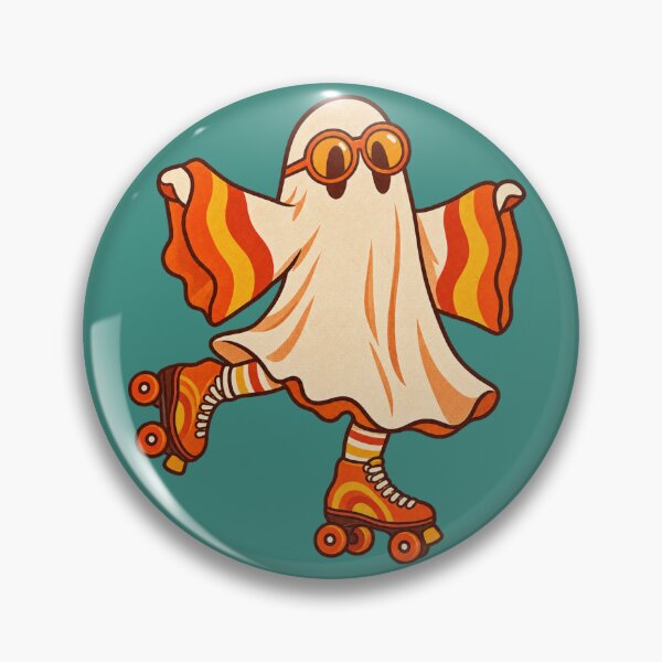 Item preview, Retro 1970s Groovy Ghost Roller Skate Art – Vintage Halloween Print designed and sold by MagicMakerPh.