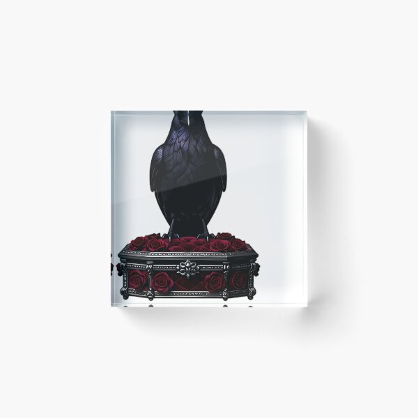Item preview, Gothic Crow Blood Rose Coffin designed and sold by IllumeInk.