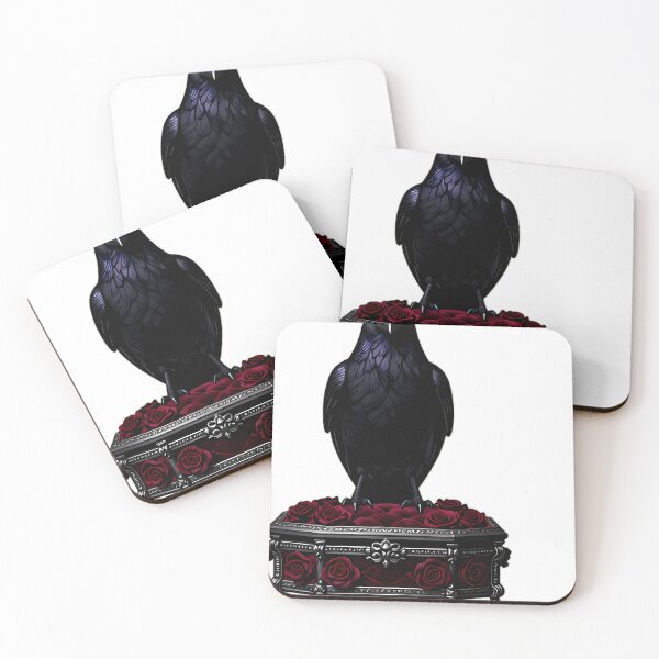 Item preview, Gothic Crow Blood Rose Coffin designed and sold by IllumeInk.
