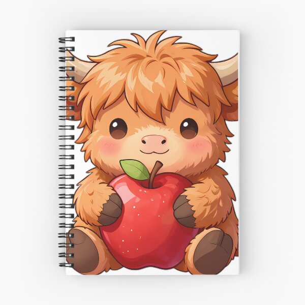 Item preview, Cute Baby Highland Cow Hugging Red Orchard Apple designed and sold by pumsquare.