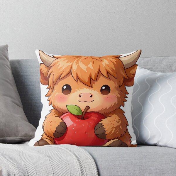 Item preview, Cute Baby Highland Cow Hugging Red Orchard Apple designed and sold by pumsquare.