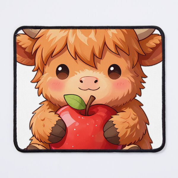 Item preview, Cute Baby Highland Cow Hugging Red Orchard Apple designed and sold by pumsquare.