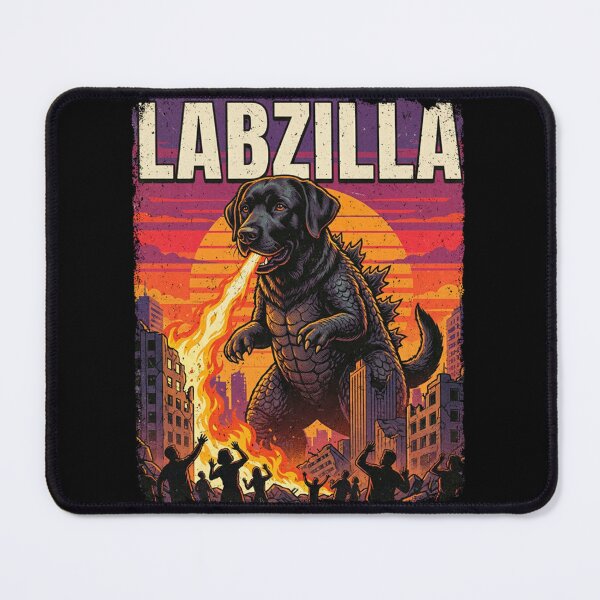 Item preview, Labzilla Giant Black Labrador Retriever Dog Monster Parody designed and sold by PeggyGilligan.