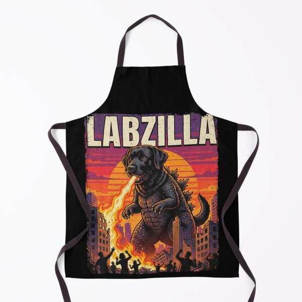 Item preview, Labzilla Giant Black Labrador Retriever Dog Monster Parody designed and sold by PeggyGilligan.